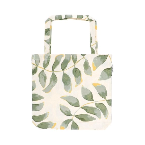 Tasche, bio-baumwolle, blatt silhouette