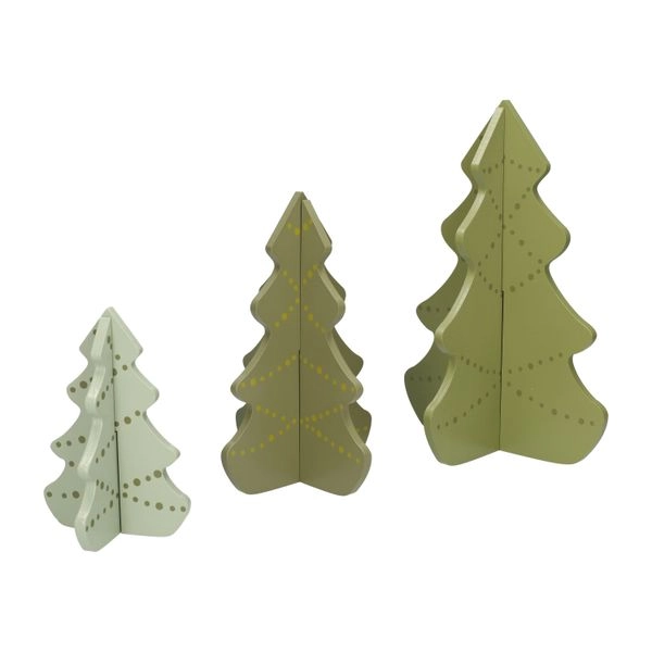 Diy weihnachtsbäume 3d, holz, 3er-set