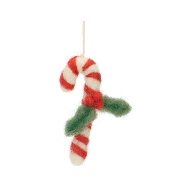 Weihnachtsanhänger, candy cane, filz