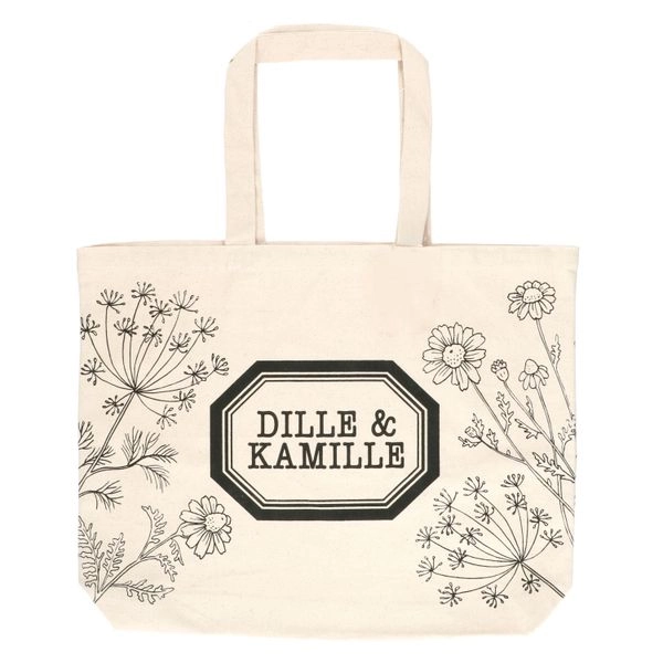 Dille & kamille - tasche, recycelte baumwolle, groß: 40 x 50 x 10