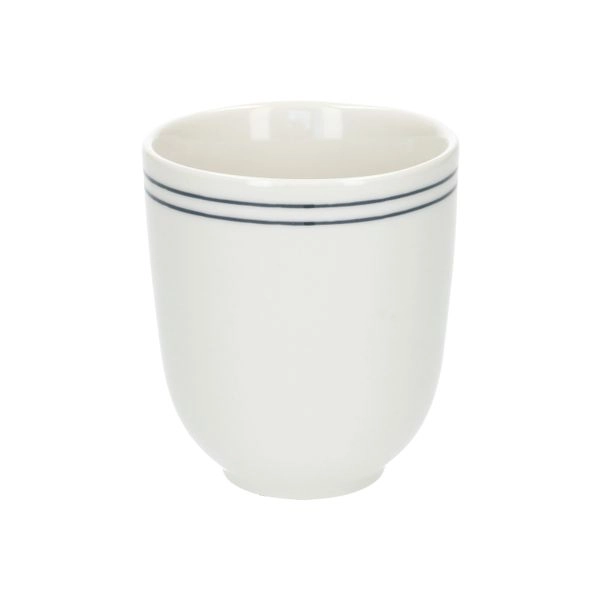 Becher mit blauen streifen, organisch, porzellan, ø 7,6 cm