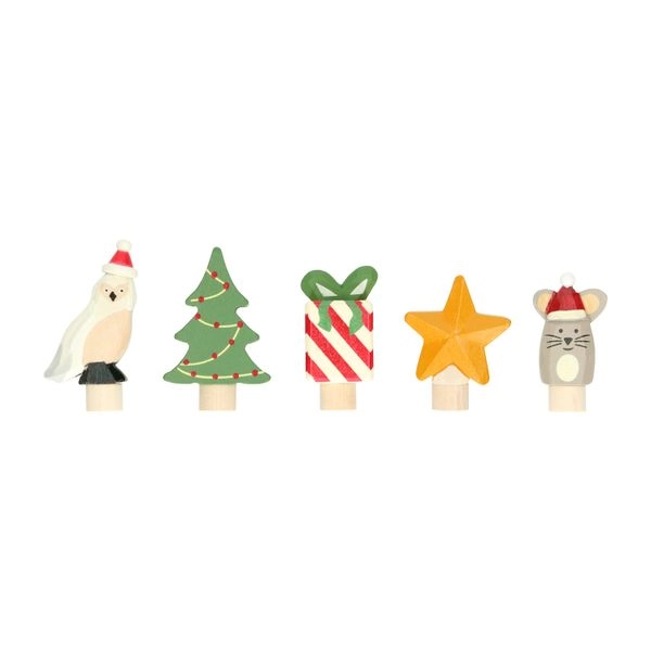 Weihnachts-steckfiguren für den holzring/adventskerzenhalter,