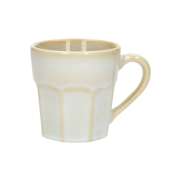 Becher, facetten, steingut, reaktive glasur, weiß, 300 ml