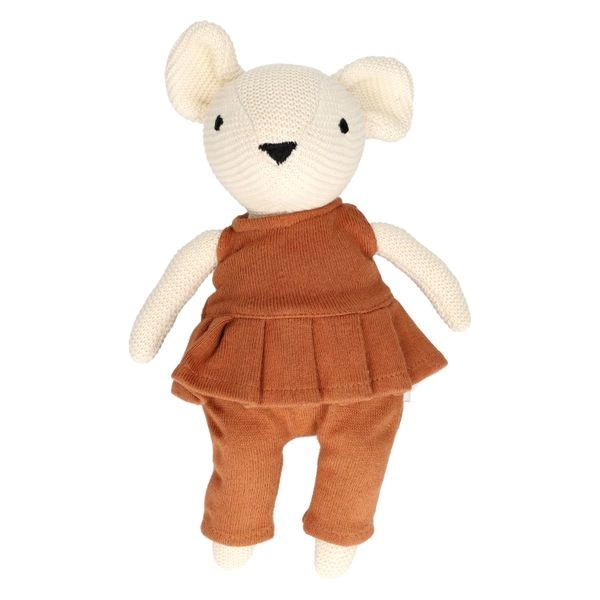 Kuscheltier maus, gestrickt gots-baumwolle