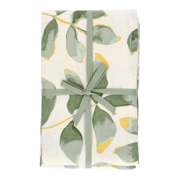 Tischdecke, gots bio-baumwolle, blatt silhouette, 145 x 180 cm