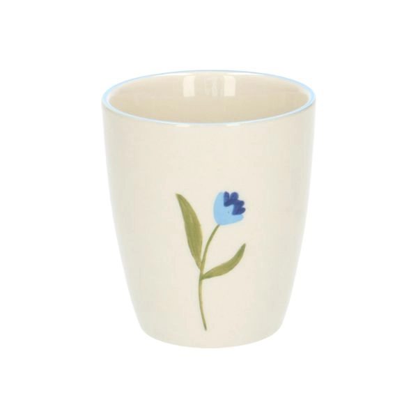 Becher, steingut, blaue tulpe, ø 7,5 cm