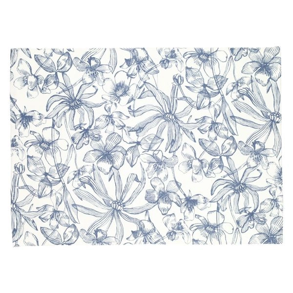 Tischset, gots-bio-baumwolle, blaue blume, 35 x 50 cm