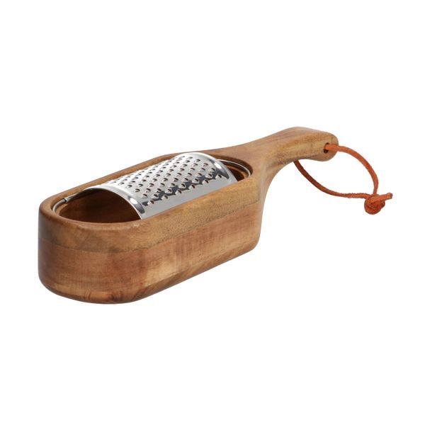 Käsereibe mit holzbehälter, metall und holz, 24,5 cm