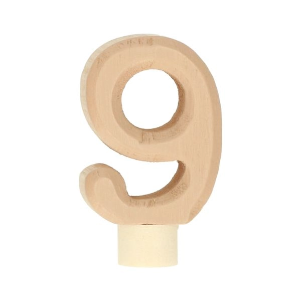 Steckfigur, holz, ziffer 9