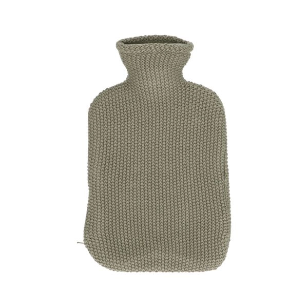 Wärmflasche mit stricküberzug, gummi und bio-baumwolle