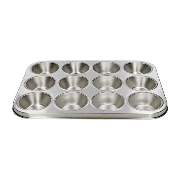 Muffinform, recycelter rostfr. stahl, pfas-frei, 12 mulden