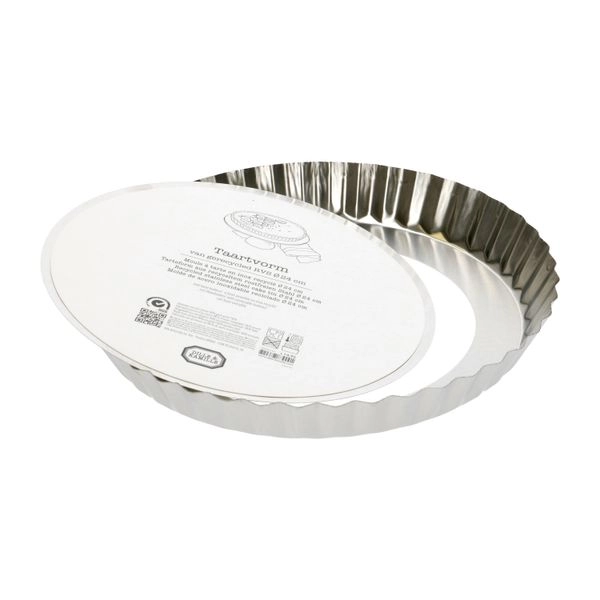 Tarteform, recycelter rostfr. stahl, pfas-frei, hebeboden, ø 24