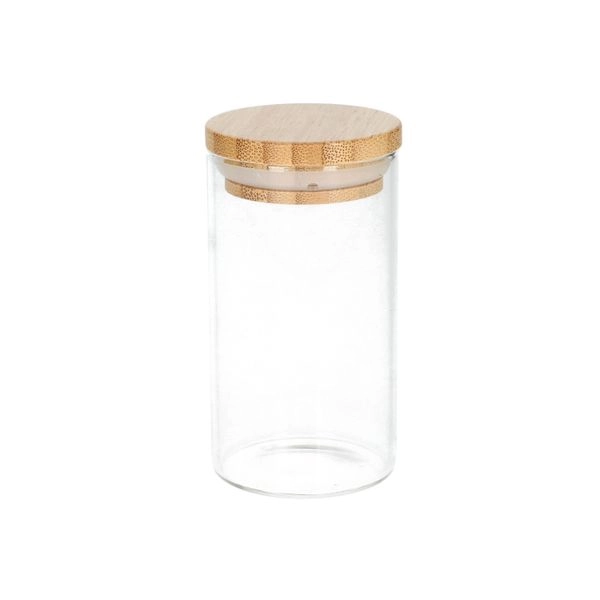 Kräuterglas, hitzebeständig, bambusdeckel 120 ml