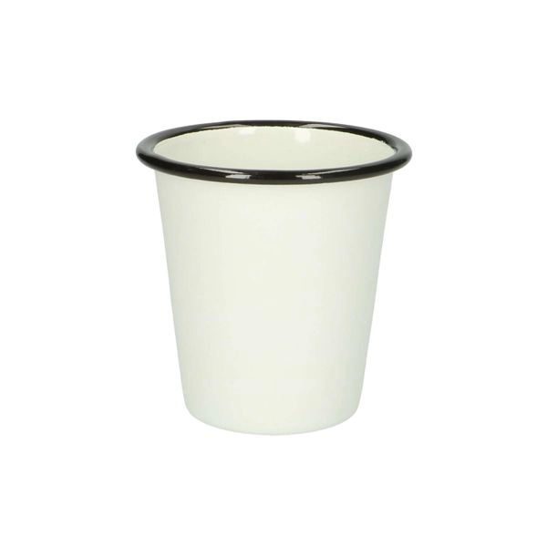 Becher, emaille, schwarz/weiß, ø 9 cm