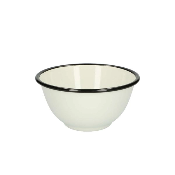 Schale, emaille, schwarz/weiß, ø 15 cm