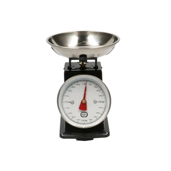 Küchenwaage, metall, schwarz, 1kg