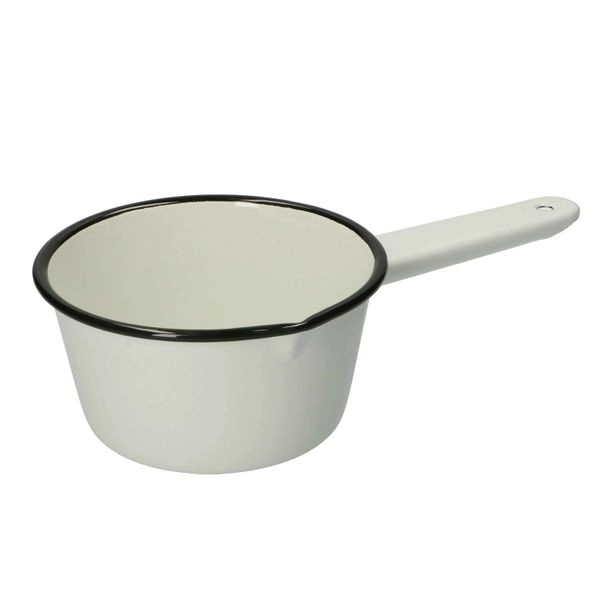 Stielkochtopf, emaille, schwarz/weiß, ø 15 cm