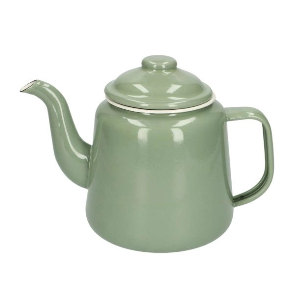 Teekanne, emaille, graugrün, 1,5 liter