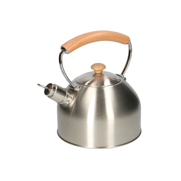 Flöten-wasserkessel, rostfreier stahl mit holzgriff, 2,5 l