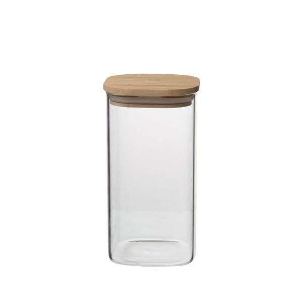 Vorratsglas quadrat mit bambusdeckel, 780 ml