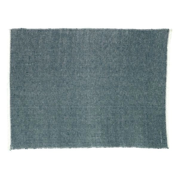 Tischset fransen,bio-baumwolle (gots), blau, 35 x 50 cm