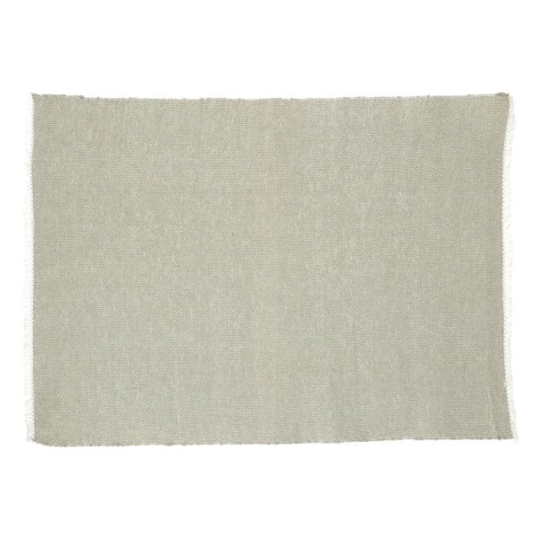 Tischset fransen,bio-baumwolle (gots), olivgrün, 35 x 50 cm