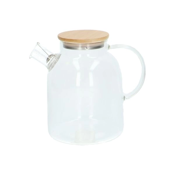 Teekanne mit bambusdeckel, glas 1.6 l