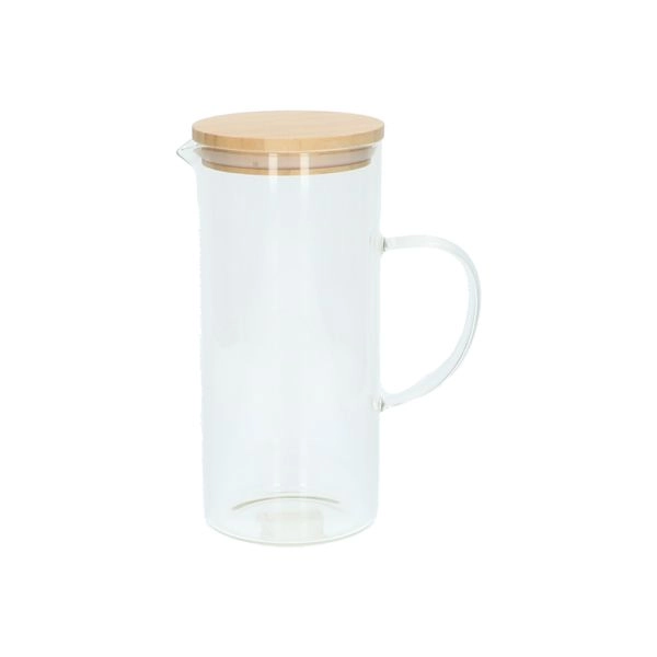 Glaskanne mit bambusdeckel, 1.25 l