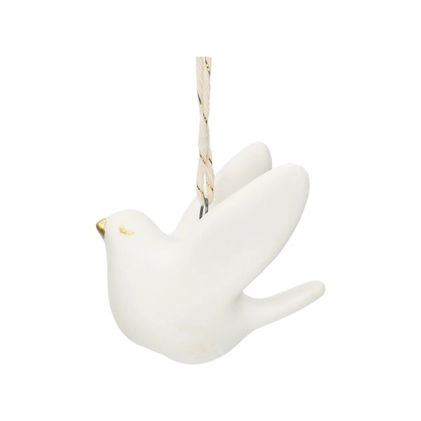 Weihnachtsanhänger taube, weiß porzellan