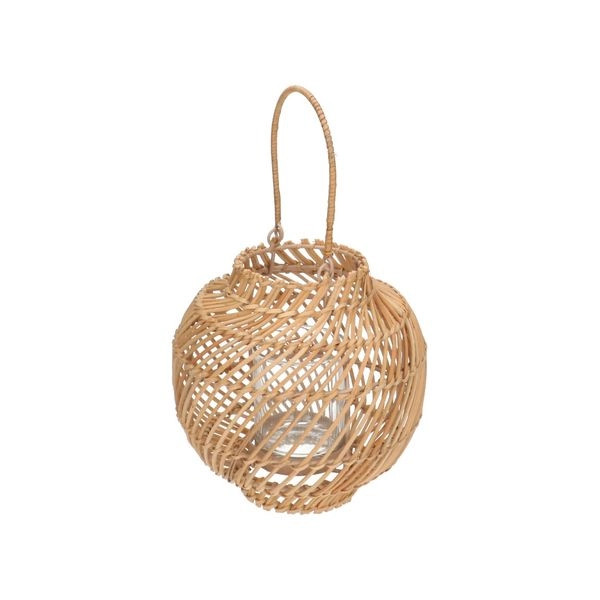 Windlicht twist, rattan, klein