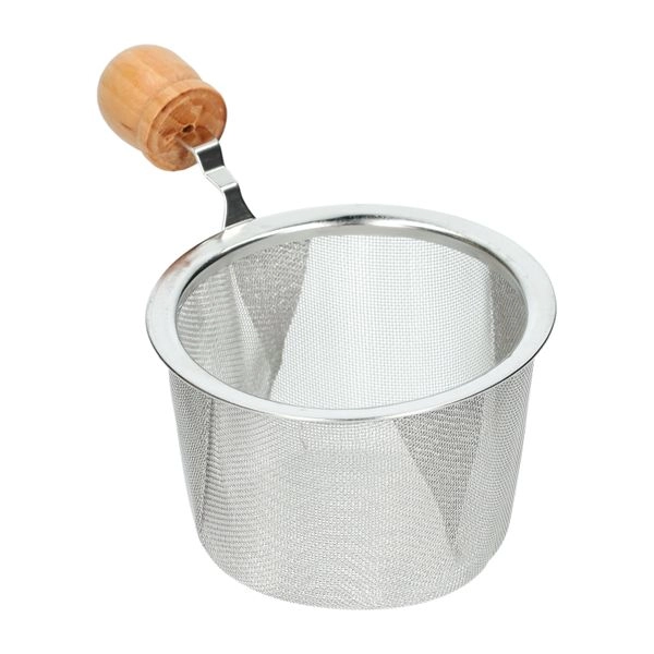 Teesieb, aus edelstahl mit holzknopf
