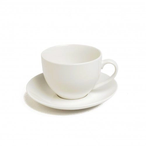 Tasse und untertasse „cameo“, porzellan