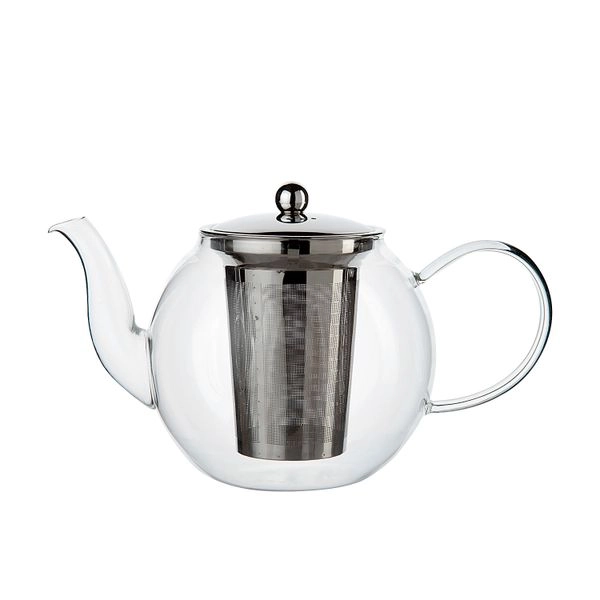Teekanne mit teesieb, kugelförmig, glas, 1.2 l