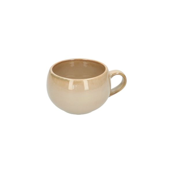 Becher mit henkel, reactive glasur, steingut, sandfarben, ø 9 cm