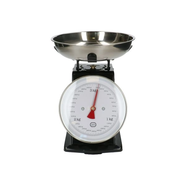 Küchenwaage, metall, schwarz, 3 kg