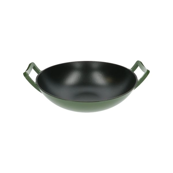 Wok, gusseisen, grün, ø 36 cm