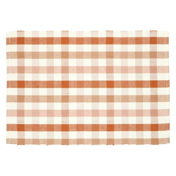 Tischset gerippt, bio-baumwolle (gots), rosa, kariert, 35 x 50 cm