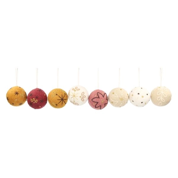 Weihnachtskugeln, filz, 8er-set, ø5 cm