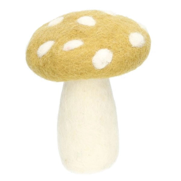 Pilz, stehend, filz, gelb, ca.12 cm