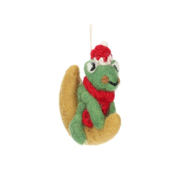 Anhänger, frosch auf mond, filz