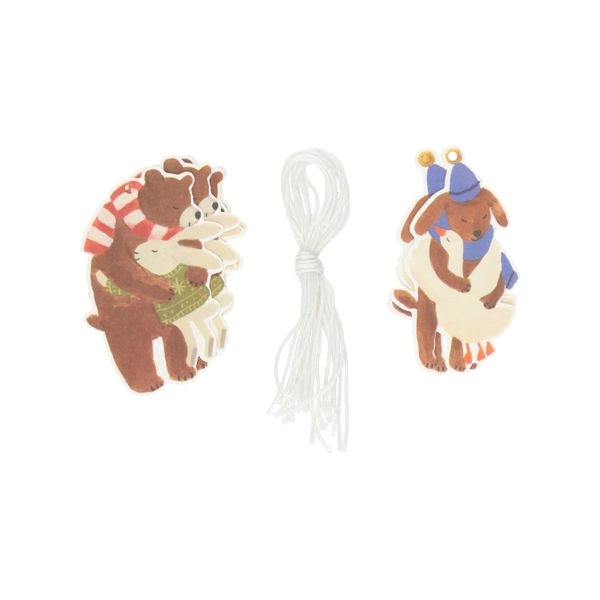 Geschenkanhänger, papier, silouette sich herzender tiere, 10