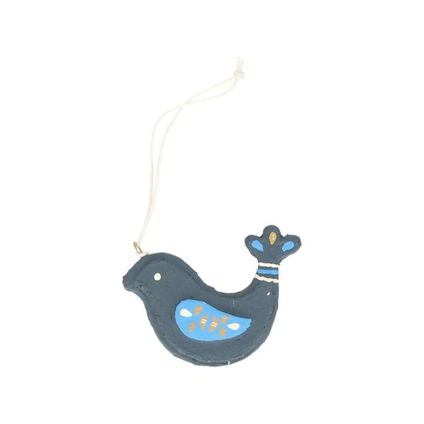 Weihnachtsanhänger blaue taube, baumwoll-maché, 6 cm