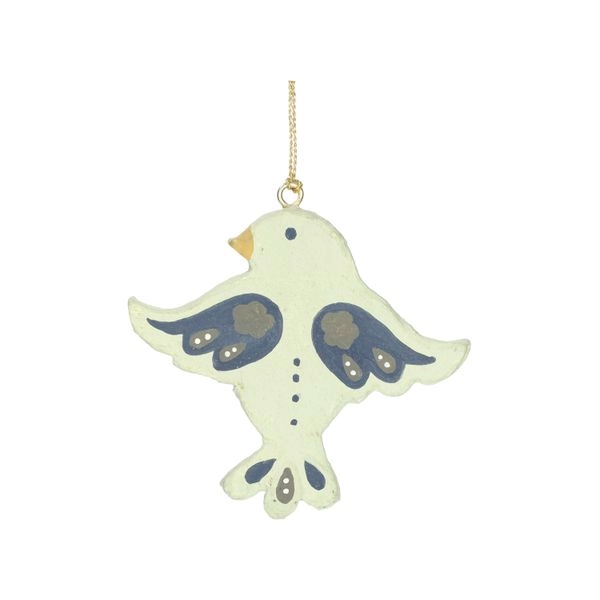 Weihnachtsanhänger vogel, baumwoll-maché, 7,5 cm