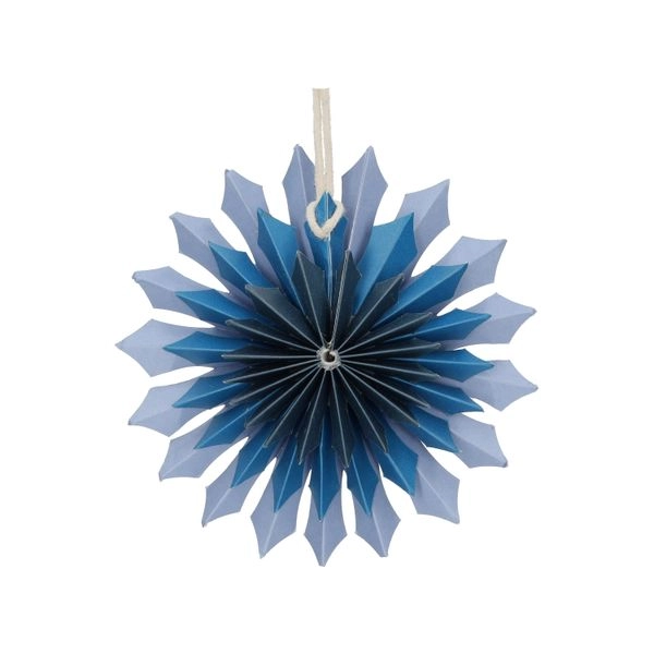 Anhänger stern, papier, blau, ø10 cm