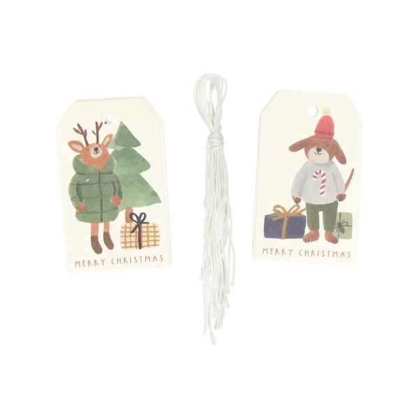 Geschenkanhänger, winterwald, papier, 10 stück