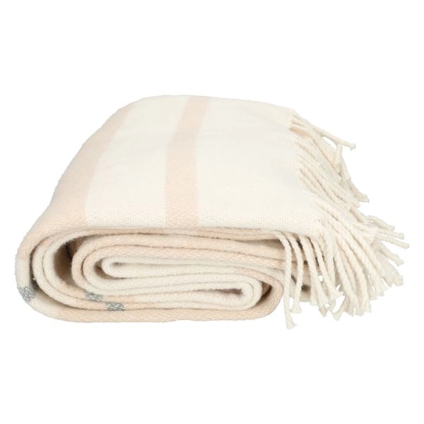 Plaid, wolle/baumwolle, offwhite, 127 x 178 cm