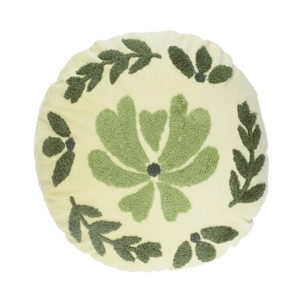 Samtkissen, bio-baumwolle, rund, ø 40 cm, grün