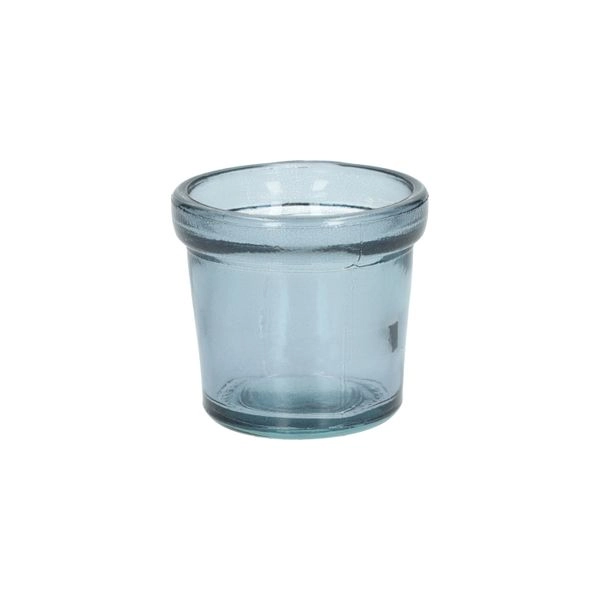 Teelichthalter, recyceltes glas, blau, ø7 cm