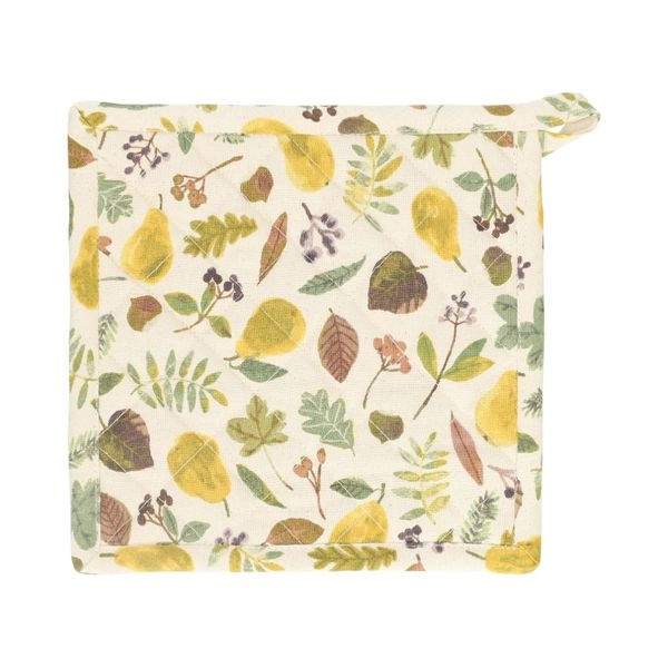 Topflappen, gots bio-baumwolle, birnenernte, 20 x 20 cm