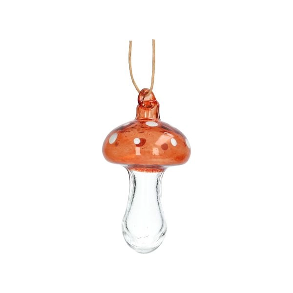 Anhänger fliegenpilz, glas, 9 cm